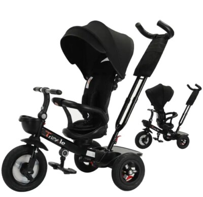Baby Stroller Tricycle Ride bike, 360 Degree Rotation Sitting And Lying.