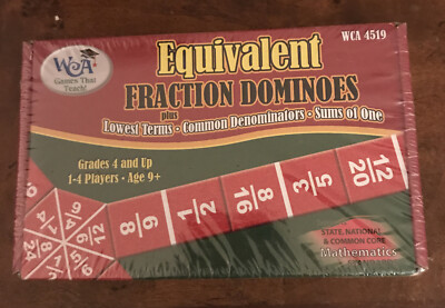 New Equivalent Fraction Dominoes !  Lowest Term,Common Denominators:Learning+Fun