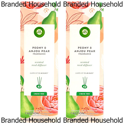 2 AIR WICK REED DIFFUSER FLÜSSIGKEITSFREI LUFTERFRISCHER PFINGSTROSE & ANJOU BIRNENDUFT
