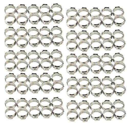 100 PC 1/2 PEX Stainless Steel Clamp Cinch Rings Crimp Pinch Fitting USA Shippin