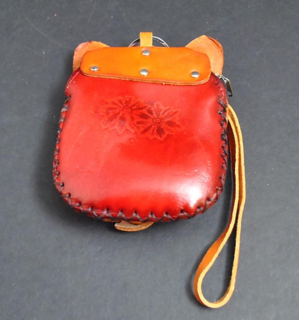 Handmade Leather Animal Cat Fish Coin Purse Pocket Handbag Man