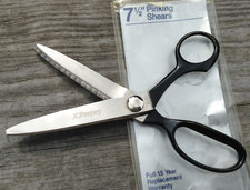 Vtg 7 1/2" JC Penney pinking edge "Wiss look" sewing scissors shears Brazil