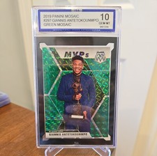 2019 Panini Mosaic Giannis Antetokounmpo #297 Green Bucks MVP graded 10 Gem Mint