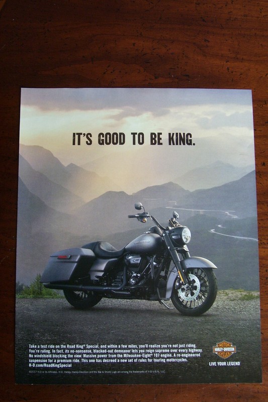 new 2017 2018 Harley Davidson Road King Special magazine ad Big Twin 107 engine