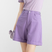 Lady High Waisted Straight Leg Denim Shorts Summer Casual Knee Pants Casual Chic