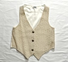 vintage satin crochet vest oversized XL 80S 90S