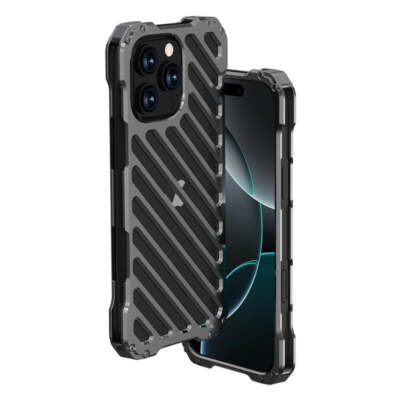 R-JUST RJ-50 Hollow Breathable Armor Metal Phone Case, For iPhone 16 Pro Max, Fo