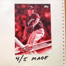 COREY KNEBEL #MIL-7 MILWAUKEE BREWERS 4/5 Made 2017 Topps 5X7 Red Version