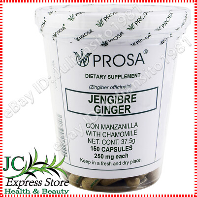 JENGIBRE CAPSULAS CON MANZANILLA GINGER CAPSULES WITH CHAMOMILE 150 CAP 250 MG