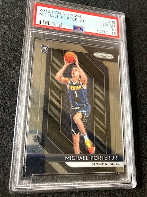 2018 Michael Porter Jr #32 Silver Prizm PSA 9 & Base PSA 10 Both