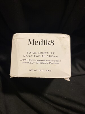 Medik8 Total Moisture Daily Facial Cream HEO/PREBIOTIC/PEPTIDES 1.6oz NEW