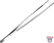 Reptile Feeding Tongs Stainless Steel Straight Tweezers Polished 12"
