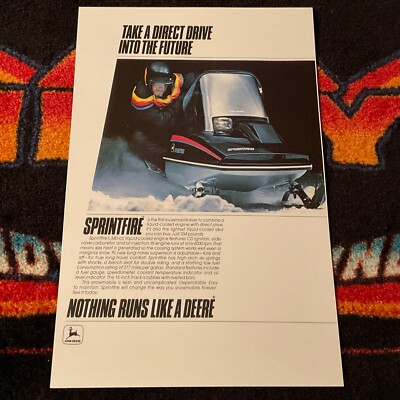    83/84 JOHN DEERE Sprintfire Snowmobile Poster vintage sled 6000 RPM s    