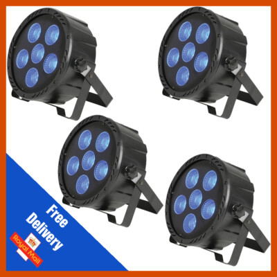 4 x QTX PAR180 High Powered 6 x Cob PAR Can Uplight DJ Beleuchtung | 180Watt ParCan