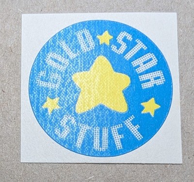 Vintage Matte Trend Licorice GOLD STAR STUFF Scratch & Sniff Sticker