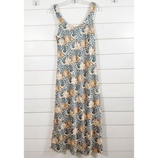 Anthropologie Drew Women's Floral Sleeveless Maxi Dress Blue Cream Tan Small