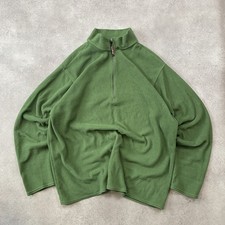 L.L. Bean Fleece Mens XL Quarter Zip Pullover Outdoor Hiking Jacket, Green