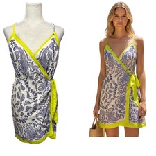 FARM Rio Womens Size S (0-2) Sleeveless Mini Wrap Dress Peixe Paisley Resortwear