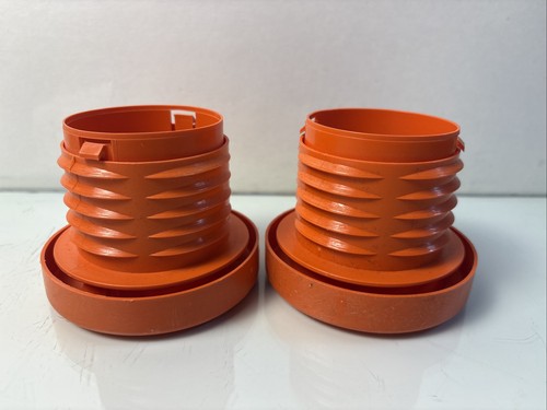 Pair of Plastic Stretch Wrap Roll Handles – Orange Film Roll Ends 