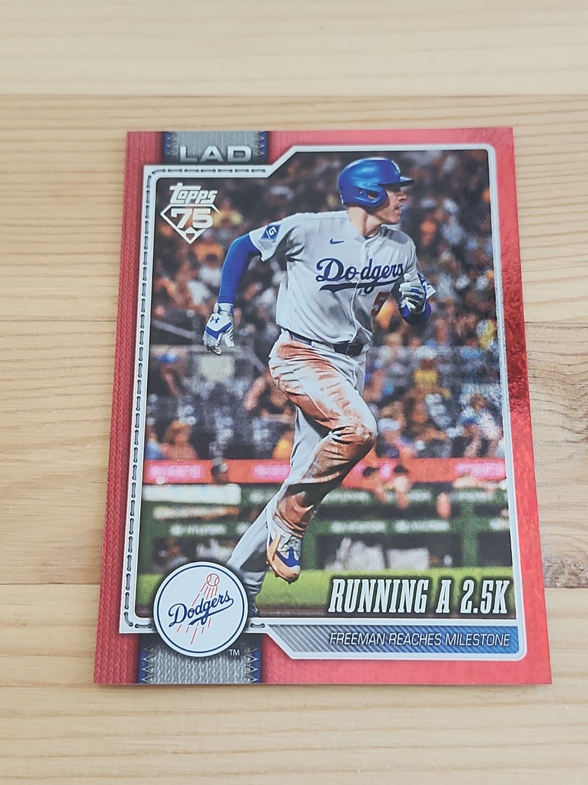 2026 Topps Update Freddie Freeman Running 2.5K PINK Parallel #5/5 Jersey Number