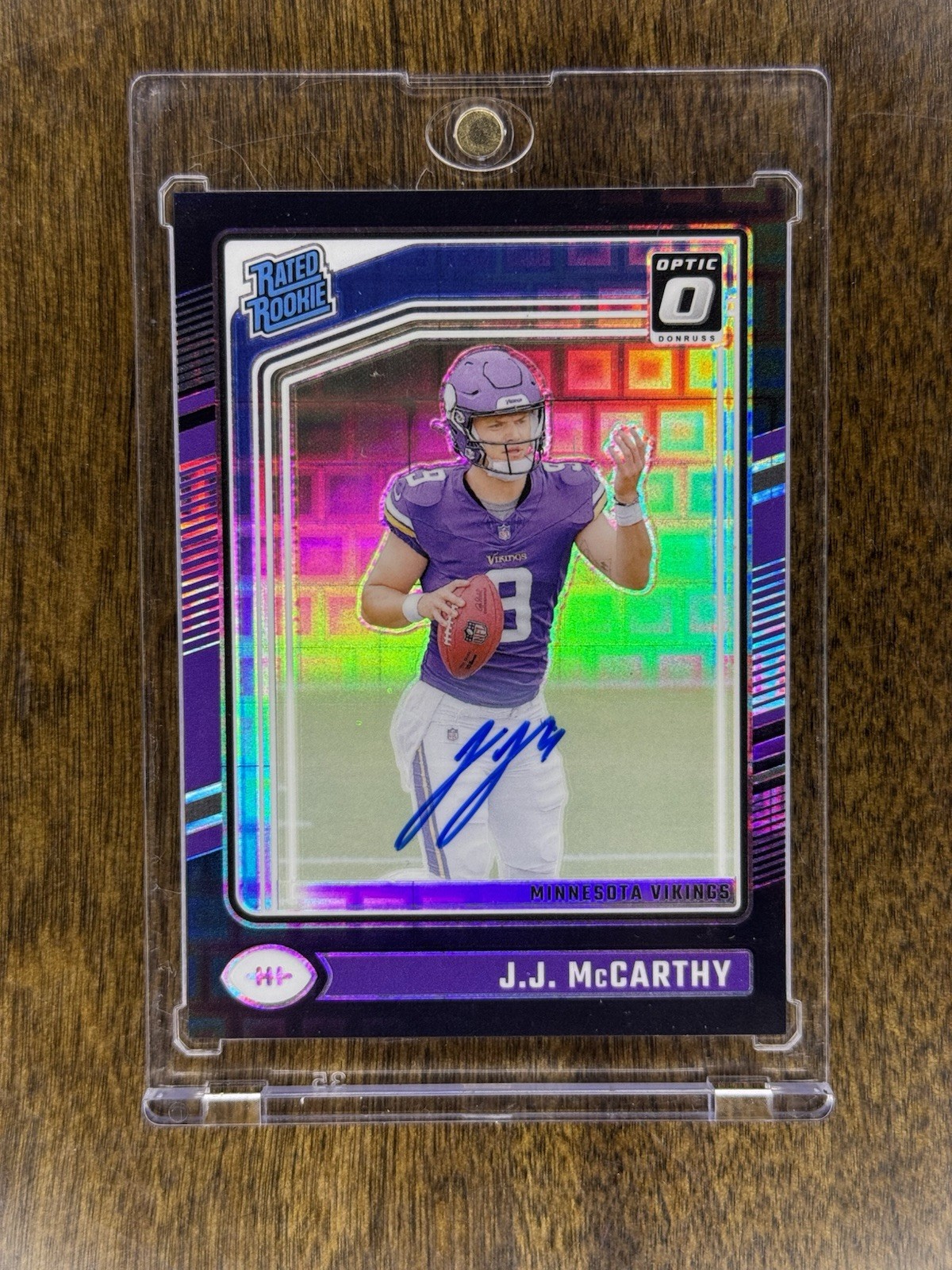 2024 Donruss Optic JJ McCarthy Rated Rookie Auto Black Pandora /25