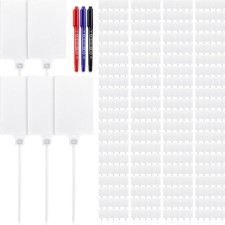 300 PCS Plastic Tags Seals Shipping Label 255mm Waterproof Fastener White