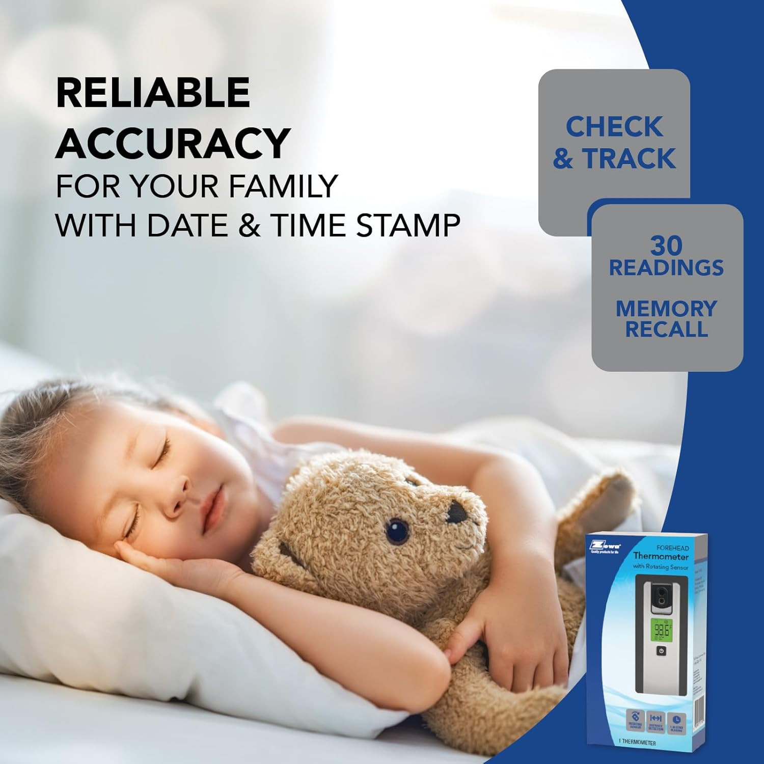 4-Way Rotating Infrared Thermometer | Forehead Non-Touch Technology | Fast 1-Sec