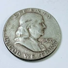 1957 Franklin Half Dollar 90% Silver Circulated Coin Free Shipping #8294