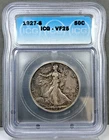 1927-S U.S. 50c Walking Liberty Half Dollar ICG VF25
