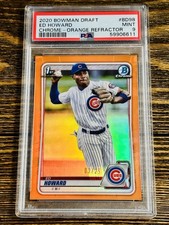 2020 Bowman Chrome Draft Ed Howard 1st Orange /25 Chicago Cubs PSA 9 Mint #BD98