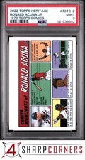 2022 TOPPS HERITAGE 1973 TOPPS COMICS #73TC12 RONALD ACUNA JR. POP 4 PSA 9