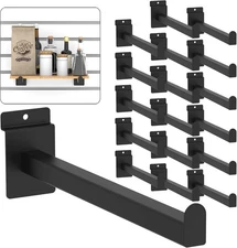 12 Inch Black Slatwall Shelf Bracket, 18 PCs Metal Slat Wall Shelves Accessories