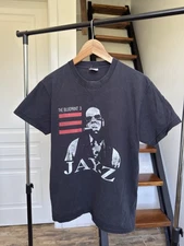 Vintage Jay Z Y2K Big Print Shirt Rap Tee Black Size Small The Blueprint 3 Rare