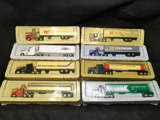 Lot of 8 HO Scale 1:87 Tractor Trailer Semi Trucks Assorted Brands Model Rail