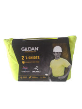 Gildan Men's Medium 38-40 2-Pack T-Shirts Safety Green Chest Pocket Micro FX