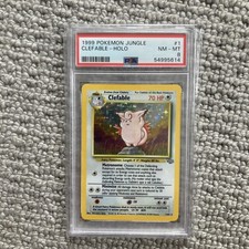 PSA 8 1999 Pokémon Jungle Clefable 1/64 Holo Rare - graded Pokémon card