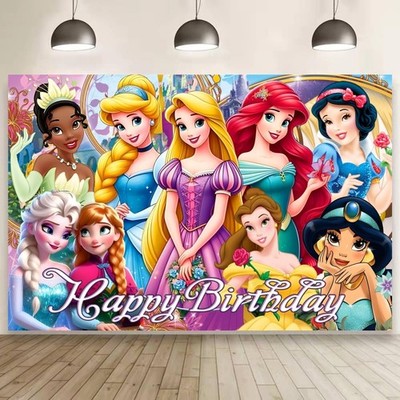Princess Wall Decor Backdrop for Princess Themed Birthday Decorations, Green ...