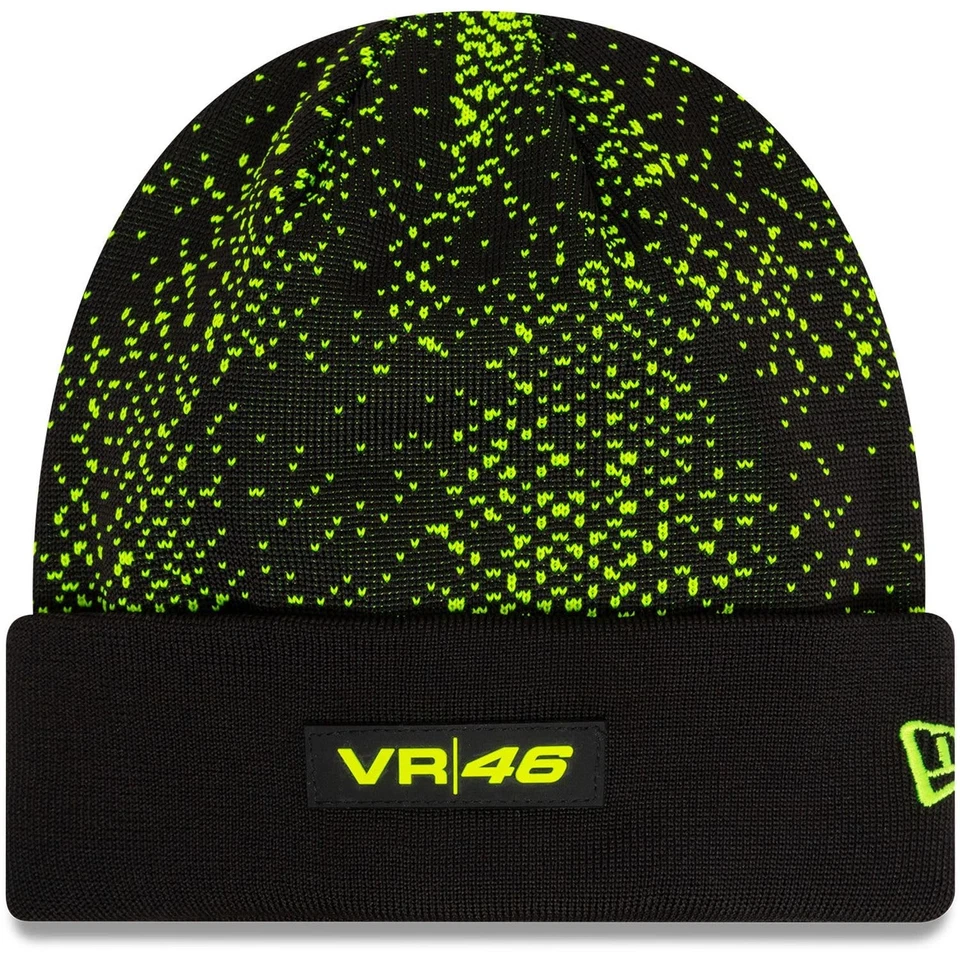 VR46 New Era Banie MotoGP Beanie Schwarz Fluo Yellow Herren Offiziell