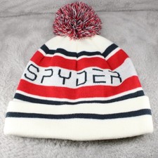 Spyder Hat Cap Adult Knit Cuff Beanie Pom Skiing Winter Ski Snowboard