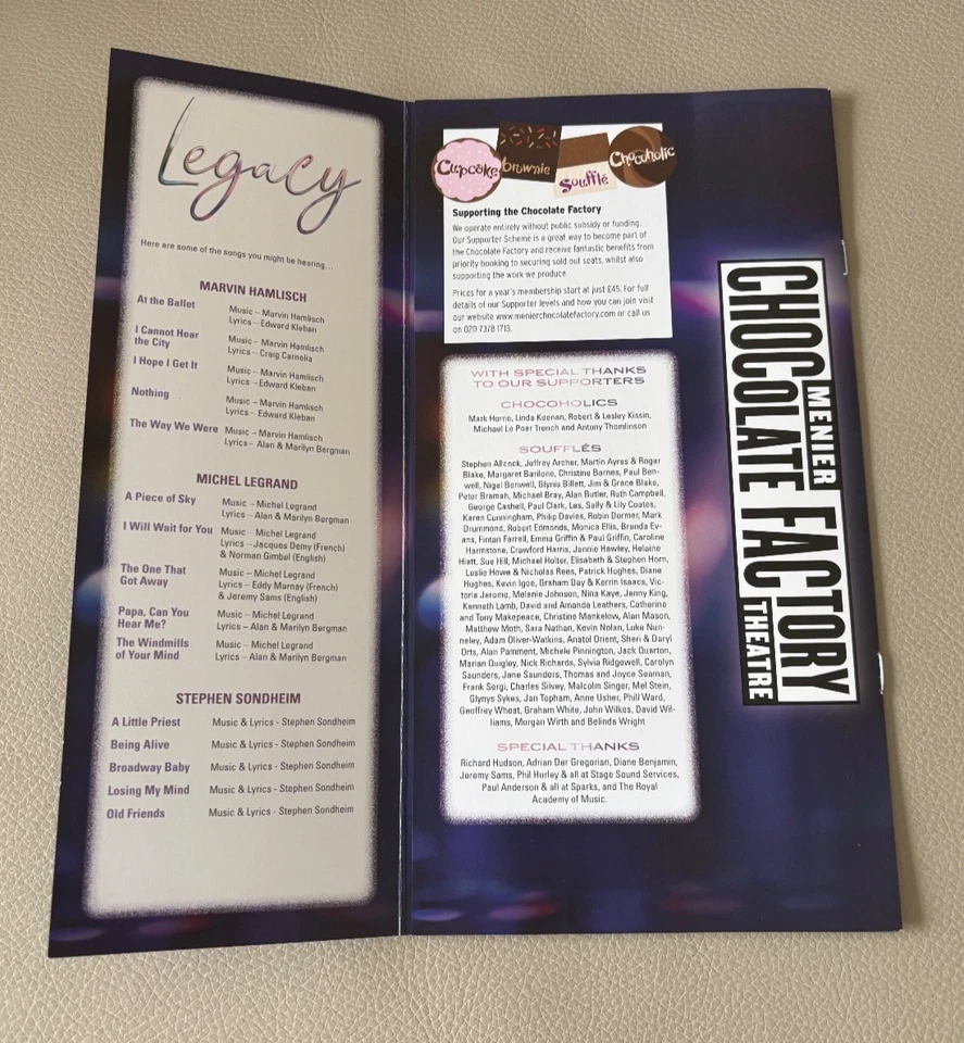 MARIA FRIEDMAN AND FRIENDS - LEGACY -  MENIER CHOCOLATE FACTORY - 2022 - Image 3 of 4