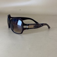 Bob Mackie Dark Brown gradient sunglasses liquid metal Gold Flow Pattern Arm/GN2