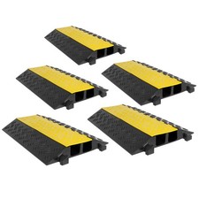 5-Pack Modular Rubber 2-Cable 20,000 lb Electrical Wire Cover Ramp Protector