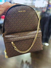 Michael Kors Slater Lady Girl Medium Fashion Shoulder Backpack Bag Satchel Brown