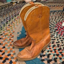 Dingo 1969 Vintage Acme Cowboy Boots 10 D USA Made 70s 80s Blonde Leather 5907