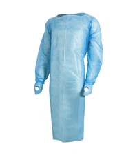 100ct. Impervious Protective Poly Gown W/Thumb Hook Level 3 Medical Dental PPE