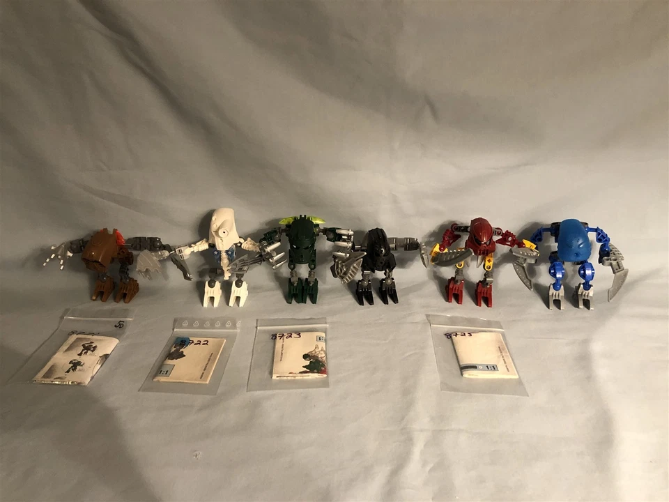 Lego MATORAN VOYA NUI 8721 8722 8723 8724 8725 8726 BIONICLE 100% complete set - Image 2 of 4