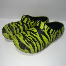 CROCS Faux Fur Lined Comfort Slip On Clog Green ZEBRA 206559 W 7 M 9