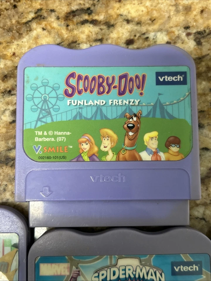 7 Vintage V Tech V Smile Games Lot Nemo Kung Fu Panda Thomas Train Spider Man - Image 2 of 4