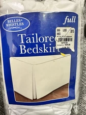 NEW Belles and Whistles Full White Tailored Bedskirt 54"x75"+14" Drop
