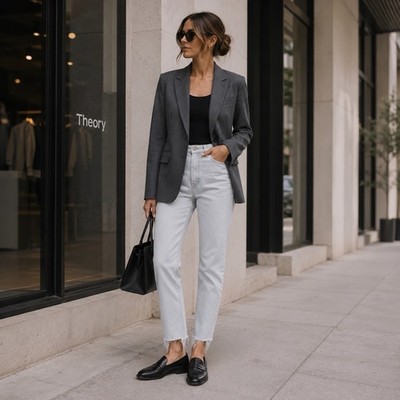 Theory WOOL Blend 1 Button Size 8 Blazer Jacket Gabe Tailor Stretch 80001199